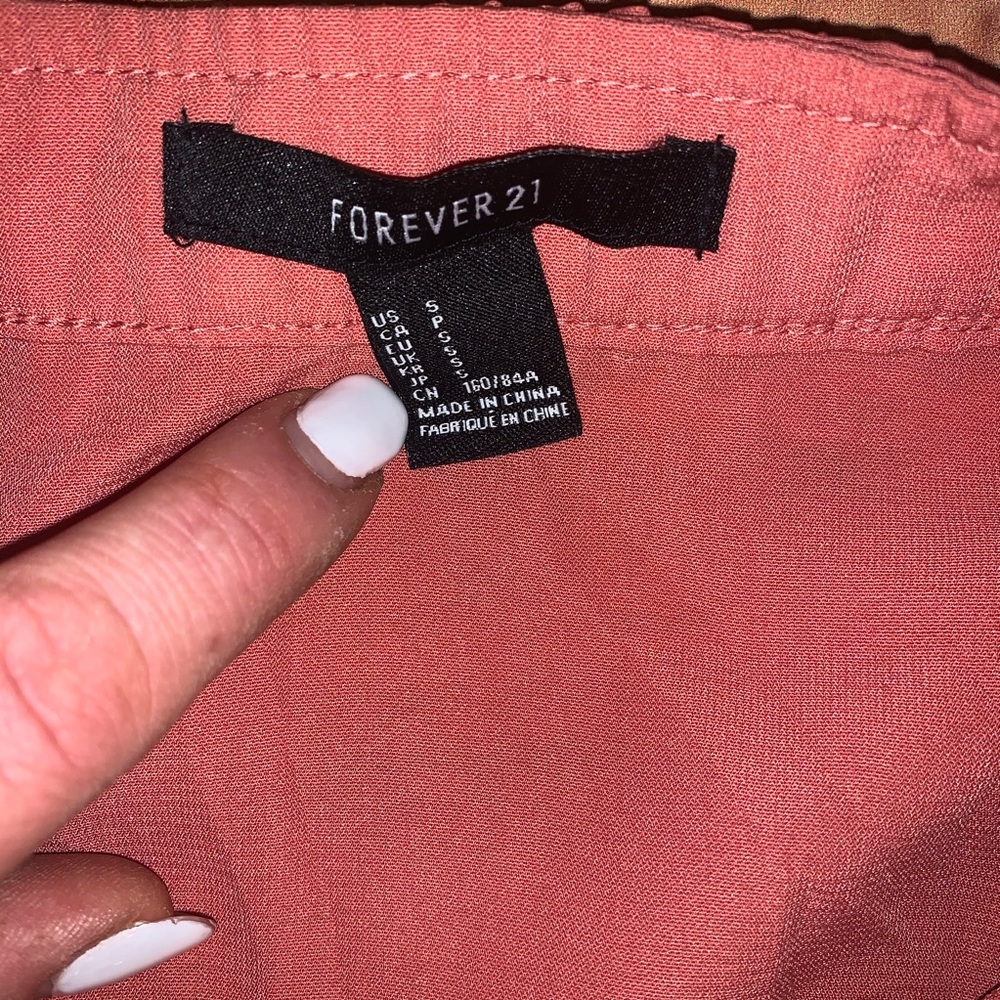 Forever 21 Peachy Silk Dress Sz Small (B) - Picture 3 of 5